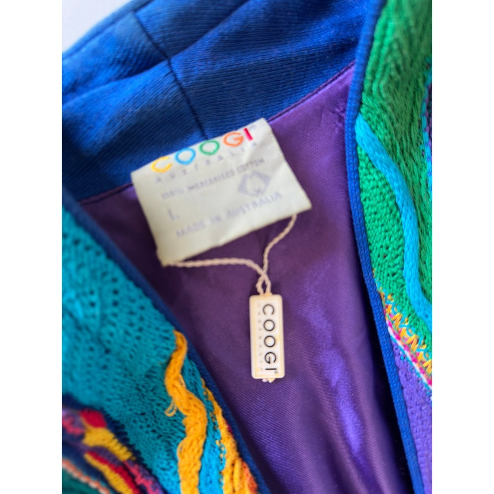 Coogi Australia Vintage 3D Knit Sweater Long Oversized Cardigan Jacket KC - Picture 5 of 16